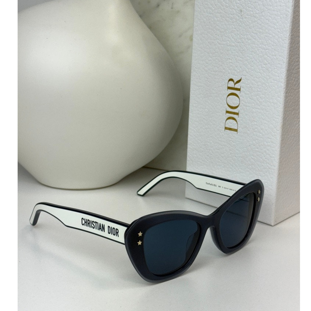 NEW Dior Pacific B3U Logo Sunglasses Cat Eye Navy Blue - Picture 5 of 9